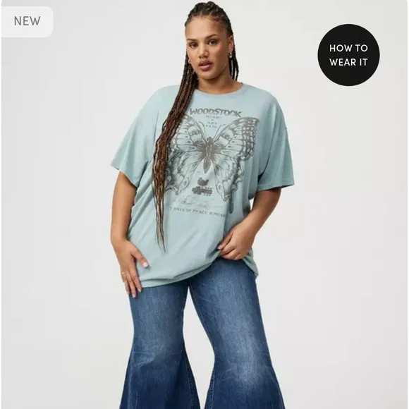 Woodstock Oversized Cotton Crew Tee - Picture 2 of 7